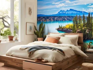 Discount Abraham Lake in Canada fotobehang Bloemen