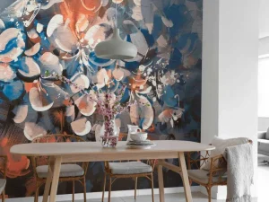 New Abstract bloembladeren schilderij fotobehang Kunst & Design