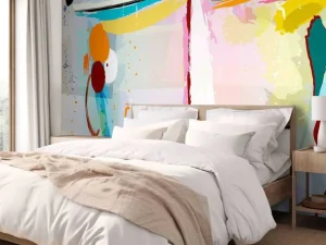 Discount Abstract gezicht van een vrouw fotobehang Tienerkamer | Gang