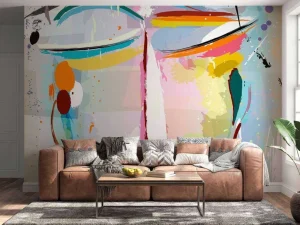 Discount Abstract gezicht van een vrouw fotobehang Tienerkamer | Gang