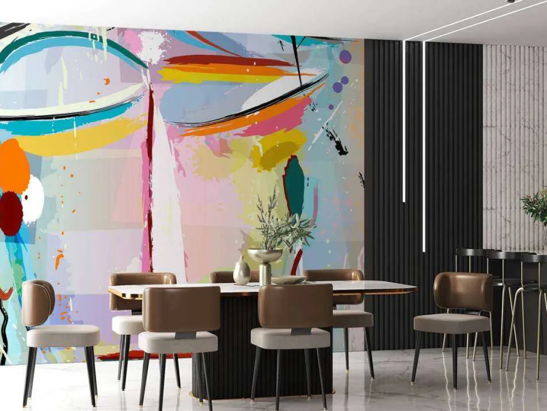 abstract_gezicht_van_een__3.webp Discount Abstract gezicht van een vrouw fotobehang Tienerkamer | Gang