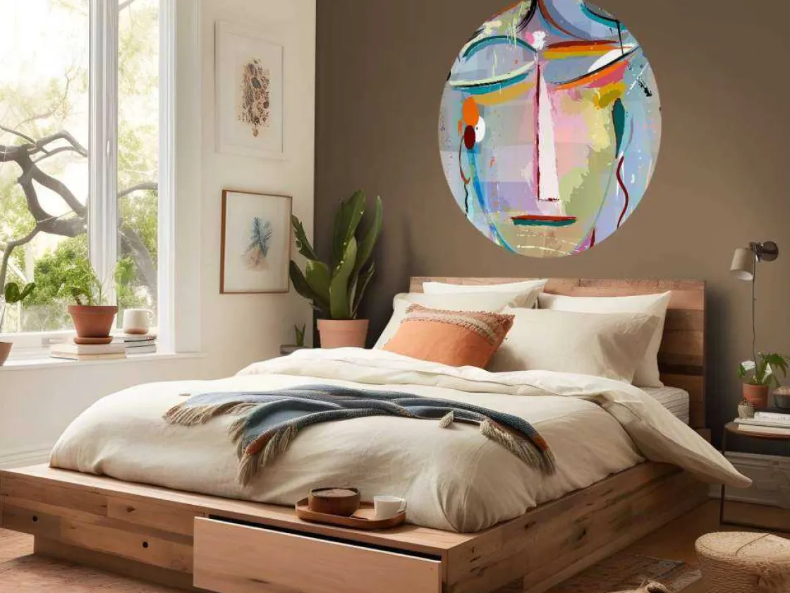 abstract_gezicht_van_een__6.webp Discount Abstract gezicht van een vrouw fotobehang Tienerkamer | Gang