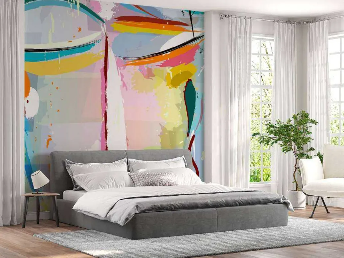 abstract_gezicht_van_een__9.webp Discount Abstract gezicht van een vrouw fotobehang Tienerkamer | Gang