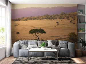 Online Acacia bomen in Kenia fotobehang Bloemen