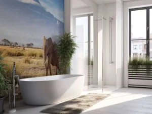 Sale Afrikaanse olifant in een grasland fotobehang Dieren