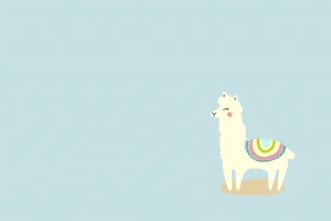 Discount Alpaca design met een blauwe achtergrond fotobehang Babykamer