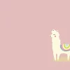 Online Alpaca design met een roze achtergrond fotobehang Kinderkamer | Babykamer