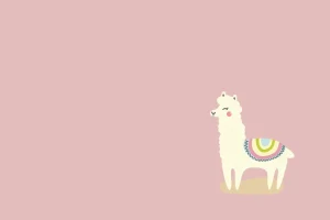Online Alpaca design met een roze achtergrond fotobehang Kinderkamer | Babykamer