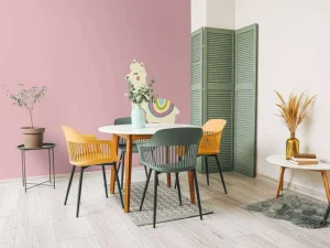 Online Alpaca design met een roze achtergrond fotobehang Kinderkamer | Babykamer