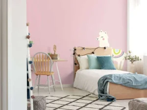 Online Alpaca design met een roze achtergrond fotobehang Kinderkamer | Babykamer