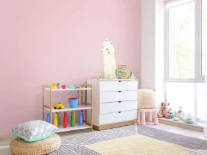 Online Alpaca design met een roze achtergrond fotobehang Kinderkamer | Babykamer