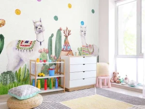 Online Alpaca's tussen cactussen Kinderkamer | Dieren