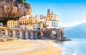 Online Amalfi strand fotobehang Architectuur