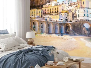 Online Amalfi strand fotobehang Architectuur