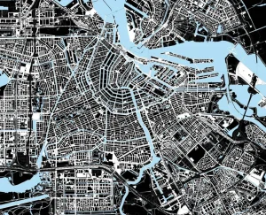 Hot Amsterdam plattegrond fotobehang Steden | Architectuur