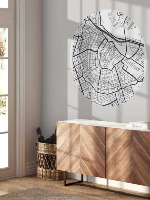 Best Amsterdam vector plattegrond fotobehang Steden | Architectuur