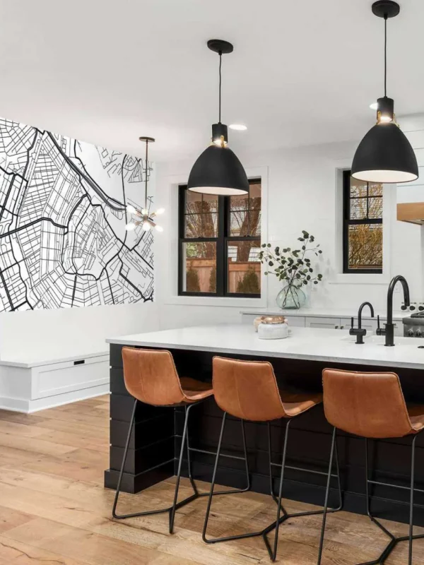 Best Amsterdam vector plattegrond fotobehang Steden | Architectuur