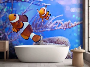 Clearance Anemoonvissen in een groot aquarium fotobehang Dieren