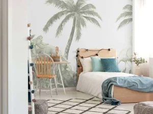 Hot Apen en flamingo's in groen Kinderkamer