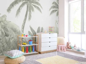 Hot Apen en flamingo's in groen Kinderkamer
