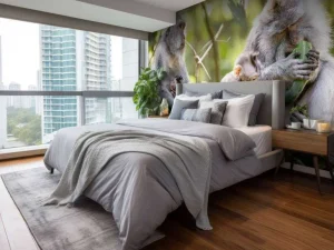 Discount Apenfamilie in Bali fotobehang Dieren
