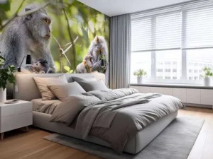 Discount Apenfamilie in Bali fotobehang Dieren