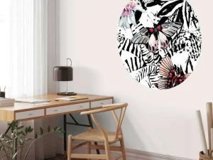 Best Aquarel van exotische vlinders en bloemen fotobehang Tienerkamer | Bloemen