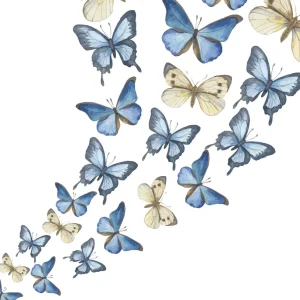 Outlet Aquarel van vlinders met een witte achtergrond fotobehang Kunst & Design | Dieren