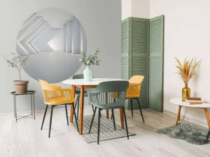 Outlet Architectonische witte kamer in 3D fotobehang 3d