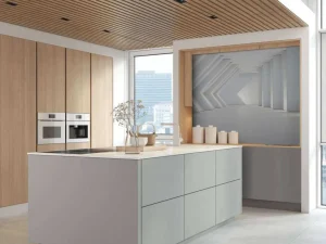 Outlet Architectonische witte kamer in 3D fotobehang 3d