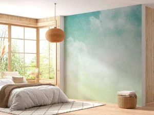 Online Artistieke zachte wolken en lucht fotobehang Kunst & Design