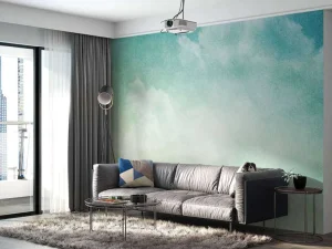 Online Artistieke zachte wolken en lucht fotobehang Kunst & Design