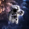 Online Astronaut in de ruimte fotobehang Tienerkamer