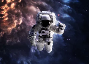 Online Astronaut in de ruimte fotobehang Tienerkamer