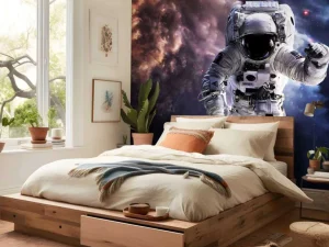 Online Astronaut in de ruimte fotobehang Tienerkamer