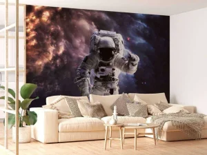 Online Astronaut in de ruimte fotobehang Tienerkamer