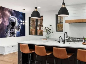 Online Astronaut in de ruimte fotobehang Tienerkamer
