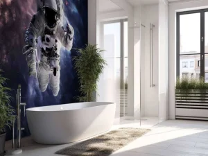 Online Astronaut in de ruimte fotobehang Tienerkamer