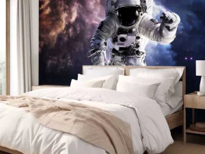Online Astronaut in de ruimte fotobehang Tienerkamer