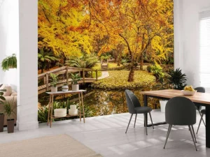 Online Australisch parkje in de herfst fotobehang Bloemen