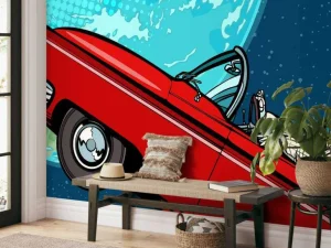 Fashion Auto in de ruimte fotobehang Kinderkamer | Transport