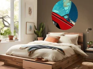 Fashion Auto in de ruimte fotobehang Kinderkamer | Transport