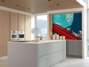 Fashion Auto in de ruimte fotobehang Kinderkamer | Transport
