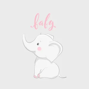 Discount Baby olifantje fotobehang Babykamer