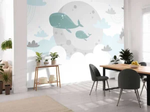 Hot Babydesign met walvissen fotobehang Babykamer