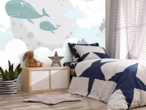 Hot Babydesign met walvissen fotobehang Babykamer