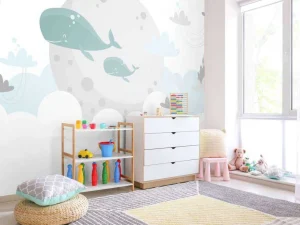 Hot Babydesign met walvissen fotobehang Babykamer