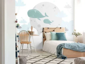 Hot Babydesign met walvissen fotobehang Babykamer