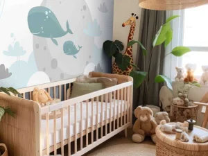 Hot Babydesign met walvissen fotobehang Babykamer