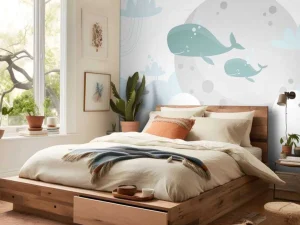 Hot Babydesign met walvissen fotobehang Babykamer